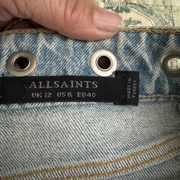 All Saints Grommet waist mini denim skirt| 8 - Picture 3 of 3
